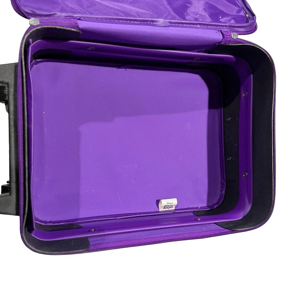 Y2K VTG Disney Winnie the Pooh Rolling Suitcase‎ Purple Bee U Kids Luggage Bag